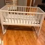 White Wooden Baby Cot / Crib with Mattress Image 3