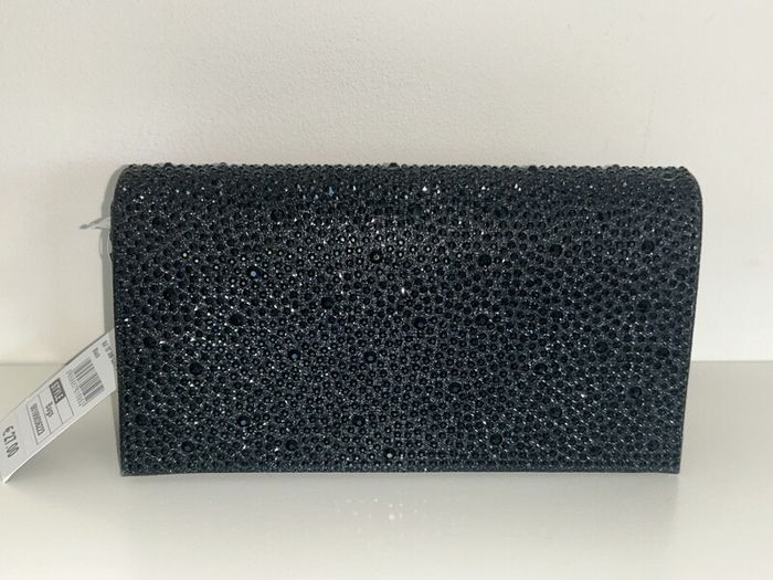 Brand-new Black Sequins Envelope Clutch Bag with Detachable Chain Strap