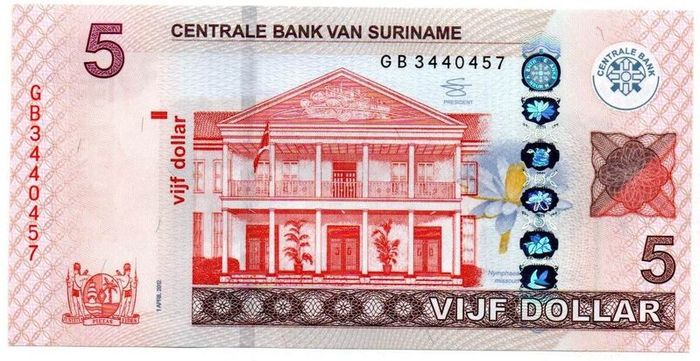 Suriname 5 Dollars