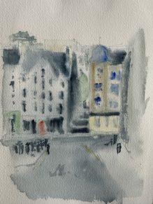 Watercolour - Edinburgh in the Rain