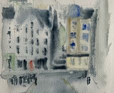 Watercolour - Edinburgh in the Rain