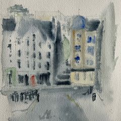 Watercolour - Edinburgh in the Rain