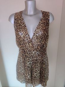 Asos leopard print V-neck playsuit size UK12 EU40 Perfect condition Postage included