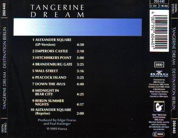 Tangerine Dream  |  Destination  Berlin