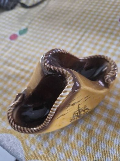Pipe stand Vintage Mid Century double pipe holder ceramic