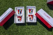 Graham Knuttel Designer ceramic Egg Cups &amp; Spoons x4 BNIB