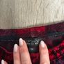Tartan velvet look leggings Image 3