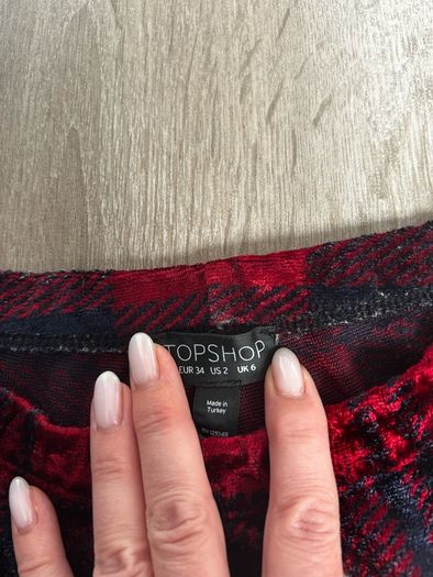 Tartan velvet look leggings