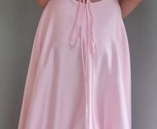 A-line floor length satin - Debs / bridesmaid gown. Colour Petal