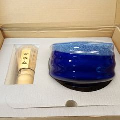 Japaneese Matcha set 4 pieces Blue Bowl