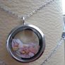 Pink Opal pendant, Floating locket, Jewellery, Gift. Necklace Image 2