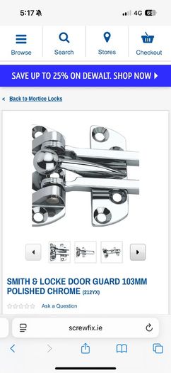 door latch - polished chrome - brand new never used