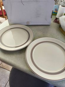 Keltcraft Designed By Noritake Detergent-safe Oven-safe Ireland 9117 Nutmeg  2 dinner plates .