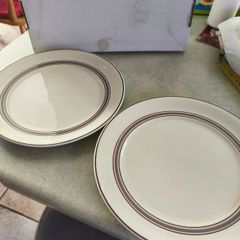 Keltcraft Designed By Noritake Detergent-safe Oven-safe Ireland 9117 Nutmeg  2 dinner plates .