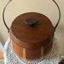 Vintage Wooden Biscuit Barrel Image 2
