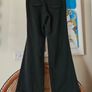Topshop Y2K mid rise black flared wide leg ladies trousers Size 10 Image 2