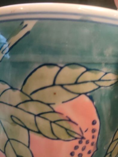 15" Early 20th Century Chinese Hand painted Cylinder Vase