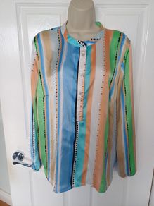 Gallery  Multicoloured L/S blouse Size 14