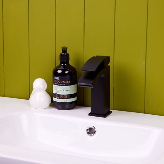 Waterfall Bathroom Basin Tap | Matt Black