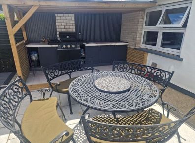 Aluminium table and chairs