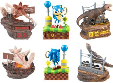 Stranger Things Demogorgan Jurassic Park Sonic The Hedgehog 3D Perpetual Calendars