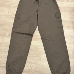 Beige Cargo Joggers Straight Fit Utility Pants L