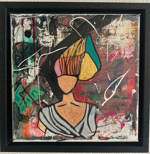 Framed Original Eighties Theme Hairdo Theme Art Contemporary Art Painting  Original Gift
