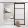 Sliding Door Aluminium and ESG Glass 102.5x205 cm Black Image 3