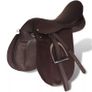 Horse Riding Saddle Set 17.5" Real Leather Brown 18 cm Image 4