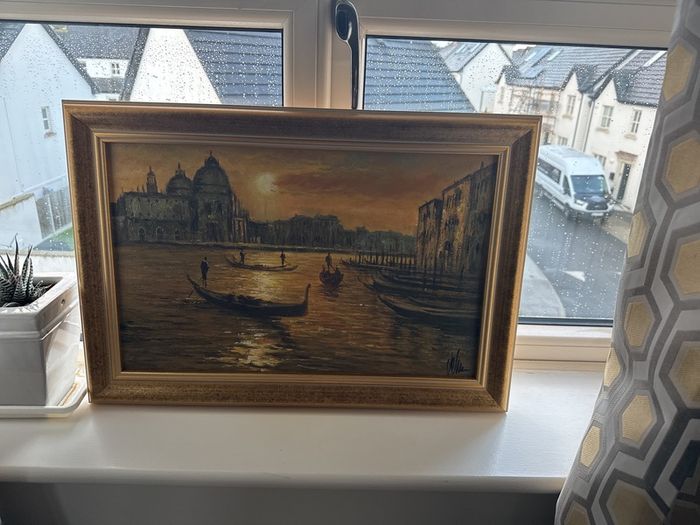 Painting of Venice on canvas and professionally framed