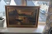 Painting of Venice on canvas and professionally framed