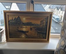 Painting of Venice on canvas and professionally framed