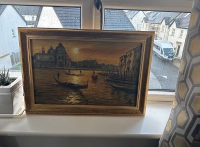 Painting of Venice on canvas and professionally framed