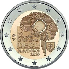 Slovakia 2 Euro Commemorative Coin 2020 - Accession to the OECD (UNC)