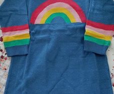frugi rainbow jumper dress 4-5y