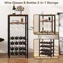 Wine Racks Freestanding Floor,Liquor Bottle Holder,16 Bottles Wine Cabinet with Glass Holder,Wine Holder Display,Mini Wine Bar Table for Living Room,Kitchen Pantry,Dining Room,Brown Image 7