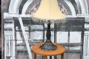Vintage Art Nouveau Style Metal Table Lamp