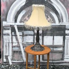 Vintage Art Nouveau Style Metal Table Lamp