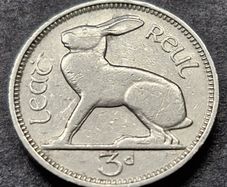 Ireland 1939 3 pence 3d Low Mintage coin