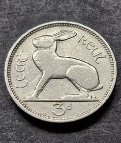 Ireland 1939 3 pence 3d Low Mintage coin