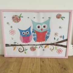 Framed Owls Poster