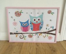 Framed Owls Poster