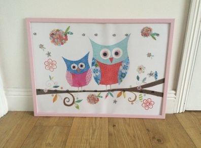 Framed Owls Poster