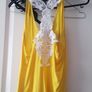 Yellow tank top with white lace fits xs s m barely worn Image 4