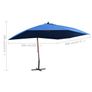 Hanging Garden Parasol with Wooden Pole 400x300 cm Blue Image 2