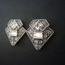 Art Deco Vintage Style Silver Earrings Image 3