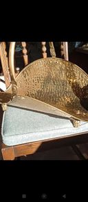 Vintage brass log basket