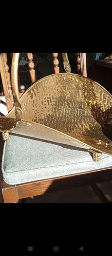 Vintage brass log basket