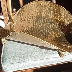 Vintage brass log basket