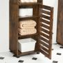 Tall Bathroom Storage Cabinet with Door and Shelves Rustic Brown Slim Floor Standing Storage Unit Image 6